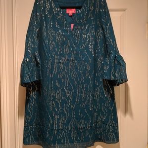 Elenora silk dress Inky Tidal